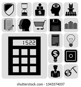 Set of 17 business related icons. Collection. Amazing desing. Vector Illustration.