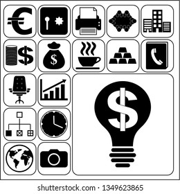 Set of 17 business related icons. Collection. Amazing desing. Vector Illustration.