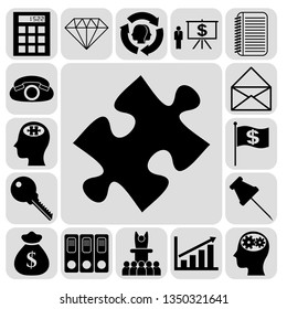 Set of 17 business related icons. Collection. Amazing desing. Vector Illustration.