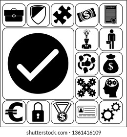 Set of 17 business related icons. Collection. Detailed design. Vector Illustration.