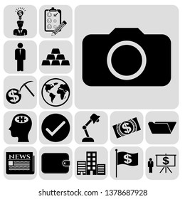 Set of 17 business related icons. Collection. Amazing desing. Vector Illustration.