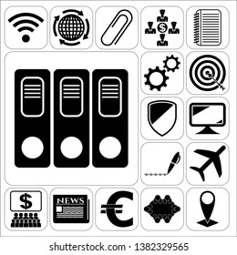 Set of 17 business related icons. Collection. Amazing desing. Vector Illustration.