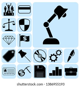 Set of 17 business related icons. Collection. Detailed design. Vector Illustration.