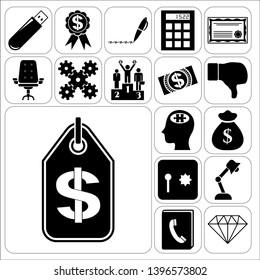 Set of 17 business related icons. Collection. Amazing desing. Vector Illustration.