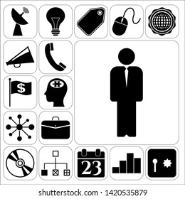 Set of 17 business related icons. Collection. Amazing desing. Vector Illustration.
