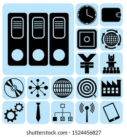 Set of 17 business related icons. Collection. Amazing desing. Vector Illustration.