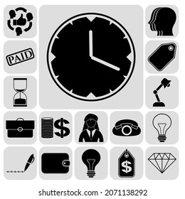 Set of 17 Business related icons. Concept design. 