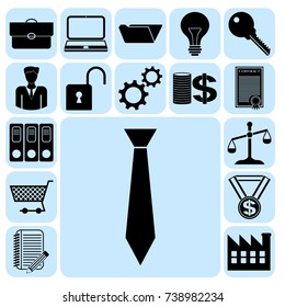 Set of 17 business related icons. Collection. Flat design. Vector Illustration.