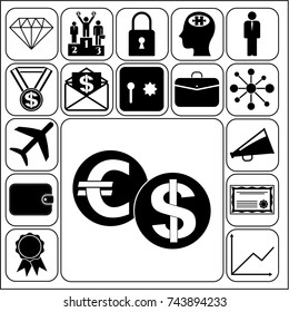 Set of 17 business related icons. Collection. Amazing desing. Vector Illustration.
