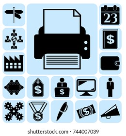 Set of 17 business related icons. Collection. Detailed design. Vector Illustration.