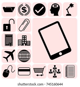 Set of 17 business related icons. Collection. Amazing desing. Vector Illustration.