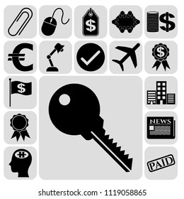 Set of 17 business symbols of icons. Collection. Amazing desing. Vector Illustration.