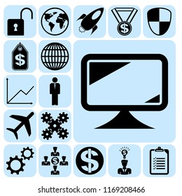 Set of 17 business symbols of icons. Collection. Amazing desing. Vector Illustration.