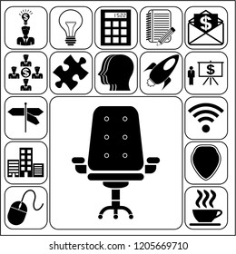 Set of 17 business symbols of icons. Collection. Flat design. Vector Illustration.