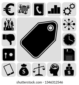 Set of 17 business symbols of icons. Collection. Amazing desing. Vector Illustration.