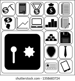 Set of 17 business symbols of icons. Collection. Amazing desing. Vector Illustration.