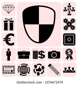 Set of 17 business symbols of icons. Collection. Detailed design. Vector Illustration.