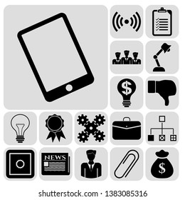 Set of 17 business symbols of icons. Collection. Amazing desing. Vector Illustration.