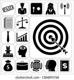 Set of 17 business symbols of icons. Collection. Amazing desing. Vector Illustration.