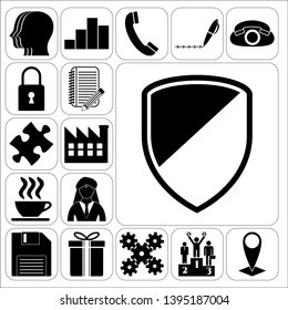 Set of 17 business symbols of icons. Collection. Amazing desing. Vector Illustration.