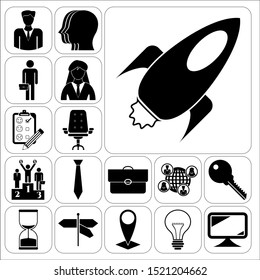 Set of 17 business symbols of icons. Collection. Amazing desing. Vector Illustration.