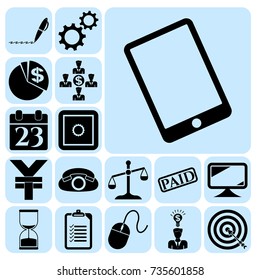 Set of 17 business symbols of icons. Collection. Amazing desing. Vector Illustration.