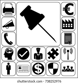 Set of 17 business symbols of icons. Collection. Amazing desing. Vector Illustration.