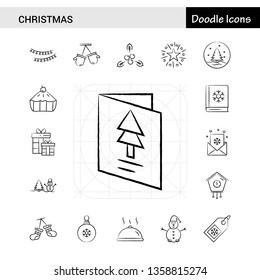 Set of 17 Christmas hand-drawn icon set