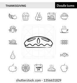 Set of 17 Thanksgiving  hand-drawn icon set