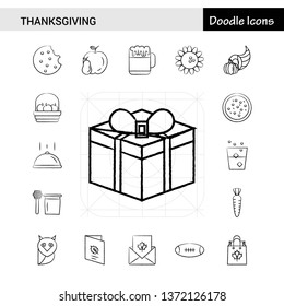 Set of 17 Thanksgiving  hand-drawn icon set