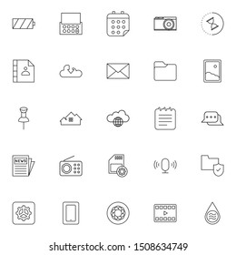 Set 17 of UI and UX icon in modern thin line style. High quality outline interface symbols for website design and mobile apps. Simple user interface linear sign isolated on white background.