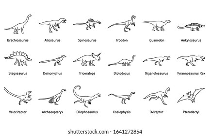 Set of 18 Dinosaur Illustrations