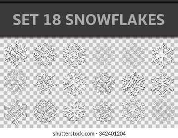 set 18 snowflakes
