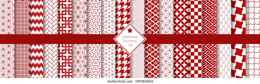 A set of 18 traditional Japanese patterns