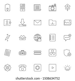 Set 18 of UI and UX icon in modern thin line style. High quality outline interface symbols for website design and mobile apps. Simple user interface linear sign isolated on white background.