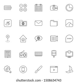 Set 19 of UI and UX icon in modern thin line style. High quality outline interface symbols for website design and mobile apps. Simple user interface linear sign isolated on white background.