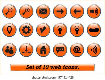 Set of 19 web icons