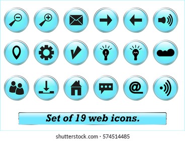 Set of 19 web icons