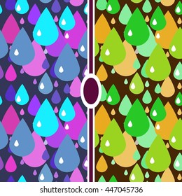 set 2 in 1 simple seamless pattern abstraction flat drop