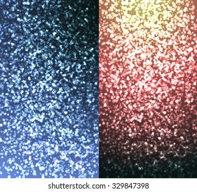 Set from 2 abstract shining bright backgrounds for design. A background with a side. Lighting effects. Brilliant magic background. Christmas background. New Year's background