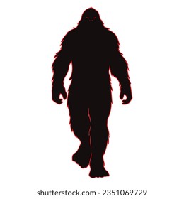 Set 2 Bigfoot Silhouette Illustration schwarz feste Farbe