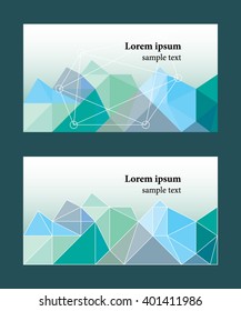 Set of 2 Business card template. Name card abstract background. Vector illustration