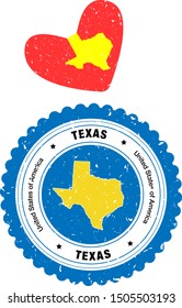 A set of 2 California rubber stamp, with a conceptual design" Texas is in my heart"  