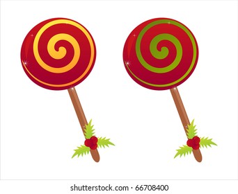 set of 2 christmas lollipops