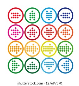 Set #2 of colorful arrows from points in rounds