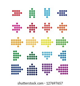 Set #2  of colorful arrows from points