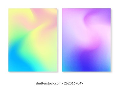 Set of 2 colorful gradient backgrounds with grainy texture. For covers, wallpapers, branding, business cards, social media and other projects. You can use the grainy texture for any of the backgrounds