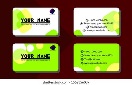 Set of 2 double-sided business template simple design green and yellow color