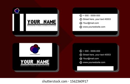 Set of 2 double-sided business template for bank