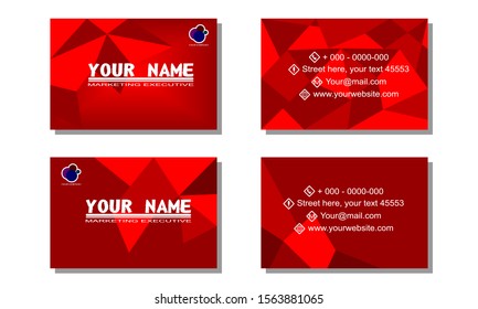 Set of 2 double-sided business template with red background effect